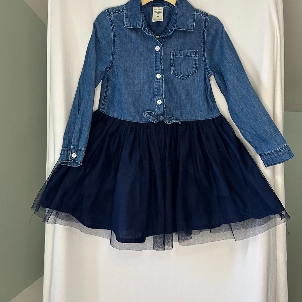 Oshkosh Girls Tutu Denim Dress Navy size 3T